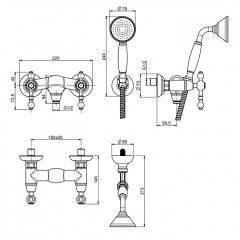 Fima Carlo Frattini Epoque Смеситель для душа, настенный, с ручным душем, цвет: золото