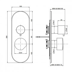 Fima Carlo Frattini So Смеситель для душа, встраиваемый, с переключателем на 2/3 источника, цвет: чёрный матовый
