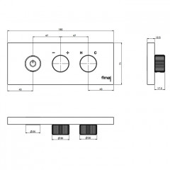 Fima Carlo Frattini Outdoor Смеситель для душа, встраиваемый, с кнопкой on/off, цвет: нержавеющая сталь