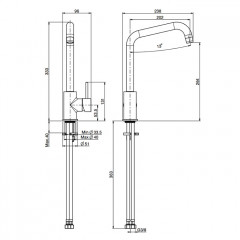 Fima Carlo Frattini Kitchen Смеситель для кухни, на 1 отв., цвет: чёрный матовый