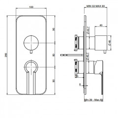 Fima Carlo Frattini Mast Смеситель для душа, встраиваемый, с переключателем на 2/3 потока, цвет: золото