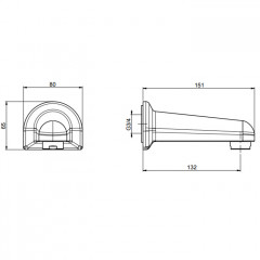 FIMA|Carlo Frattini Wellness Излив для настенного монтажа, длина 130 мм., цвет хром