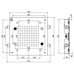 FIMA|Carlo Frattini Wellness Верхний душ Harmonia 500x500 мм., встраиваемый, 2 режима: дождь, 6 форсунок; Bluetooth, хромотерапия LED, цвет хром