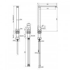 FIMA|Carlo Frattini Kitchen Смеситель (Ghost) для кухни, с опускающимся изливом, управление на панели, цвет хром