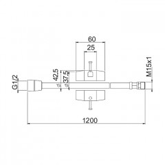 FIMA|Carlo Frattini Wellness Шланг для установки на борт ванны, 1200 мм., с грузом, цвет хром