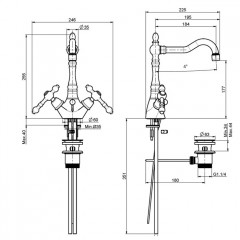 FIMA|Carlo Frattini Epoque Смеситель для раковины, на 1 отверстие, с вращающимся изливом, с донным клапаном, цвет хром