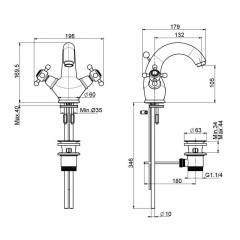 FIMA|Carlo Frattini Elizabeth Смеситель для раковины на 1 отверстие, с донным клапаном, цвет хром
