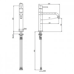 Fima Carlo Frattini Kitchen Смеситель для кухни, на 1 отв., Spillo Up, цвет: чёрный матовый
