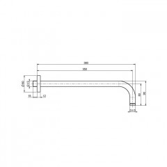 FIMA|Carlo Frattini Wellness Держатель верхнего душа 300 мм., настенный монтаж, цвет брашированный черный хром
