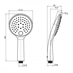 FIMA|Carlo Frattini Wellness Ручной душ, 3 режима, цвет хром
