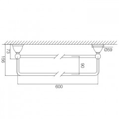 FIMA|Carlo Frattini Style Полотенцедержатель 600 мм., двойной, цвет хром