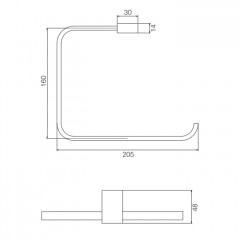 Fima Carlo Frattini Accessori Полотенцедержатель-кольцо, подвесной, цвет: чёрный матовый