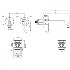 Fima Carlo Frattini Snap Cмеситель для раковины, встраиваемый, цвет: чёрный матовый