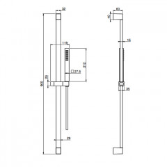 FIMA|Carlo Frattini Wellness Душевая штанга с ручным душем и шлангом 1500 мм., цвет хром