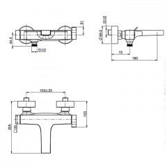 Fima Carlo Frattini Zeta Смеситель для ванну, настенный, цвет: золото