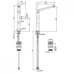 Fima Carlo Frattini Nomos Go Смеситель для раковины, на 1 отв., h: 30см., высокий, цвет: хром