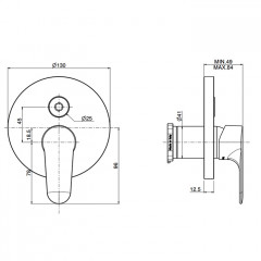 Fima Carlo Frattini Serie 22 Смеситель для душа, встраиваемый, с переключателем на 2 выхода, цвет: хром