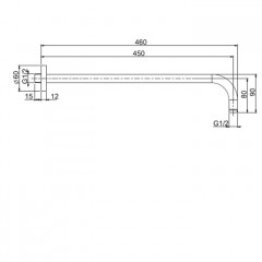 FIMA|Carlo Frattini WELLNESS Держатель верхнего душа 450 мм., настенный монтаж, цвет хром