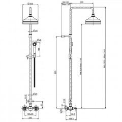 FIMA|Carlo Frattini Olivia Смеситель для душа внешнего монтажа с душевой штангой, верхним душем 200 мм. и душевым комплектом, цвет хром