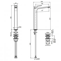 Fima Carlo Frattini Fit Смеситель для раковины, на 1 отв., высокий h: 29см., цвет: хром