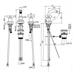Fima Carlo Frattini Maxima Смеситель на биде, на 3 отв., с донным клапаном, цвет: хром