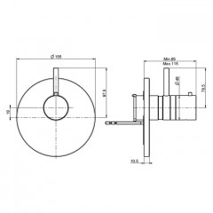 FIMA|Carlo Frattini Fimatherm Смеситель для душа встроенный, термостатический, внешняя часть, цвет хром