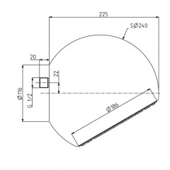 FIMA|Carlo Frattini Wellness Верхний душ Sfera 200 мм., настенный монтаж, сфера черная, цвет хром