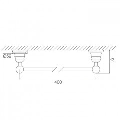 Fima Carlo Frattini Accessori Полотенцедержатель 40см., подвесной, цвет: золото