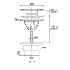 FIMA|Carlo Frattini Sottolavabo Донный клапан click-clack, цвет хром