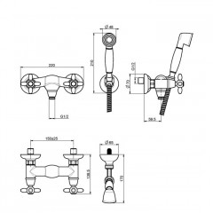 FIMA|Carlo Frattini Olivia Смеситель для душа внешнего монтажа, с душевым комплектом, цвет хром
