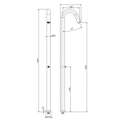 Fima Carlo Frattini Outdoor Душевая колонна с одним выходом OUTSIDE, цвет: нержавеющая сталь