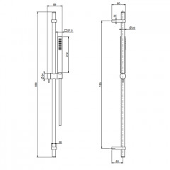 FIMA|Carlo Frattini Wellness Душевая штанга с ручным душем и шлангом 1500 мм., цвет хром