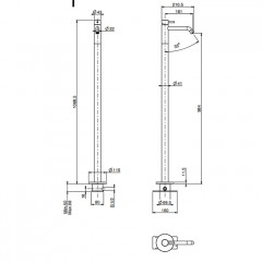 FIMA|Carlo Frattini Spillo Steel Смеситель для раковины напольного монтажа, в комплекте с внутренней частью, цвет INOX