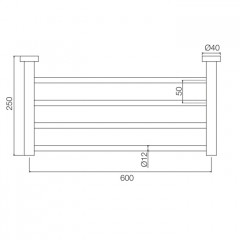 Fima Carlo Frattini Accessori Полотенцедержатель-полка 60см., подвесная, цвет: чёрный матовый