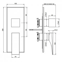 Fima Carlo Frattini Zeta Смеситель для душа, встраиваемый, с переключателем на 2/3 выхода, цвет: хром