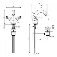FIMA|Carlo Frattini Epoque Смеситель для раковины, на 1 отверстие, с донным клапаном, цвет золото