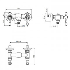 Fima Carlo Frattini Epoque Смеситель для душа, настенный, цвет: золото