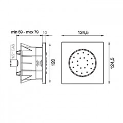 FIMA|Carlo Frattini Wellness Форсунка для душа, встраиваемая, поворотная, цвет хром