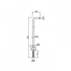 FIMA|Carlo Frattini Wellness Комплект труб для монтажа смесителя на пол, цвет хром