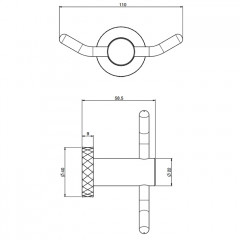 Fima Carlo Frattini Accessori Крючок двойной, подвесной, цвет: хром