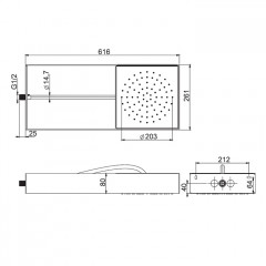 FIMA|Carlo Frattini Wellness Верхний душ Moove настенного монтажа, в белой матовой раме, передвижной модуль подачи воды, цвет хром