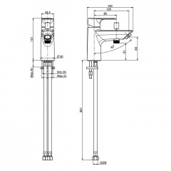 Fima Carlo Frattini Serie 22 Смеситель для ванны, на 1 отв., с переключателем потоков, цвет: чёрный матовый