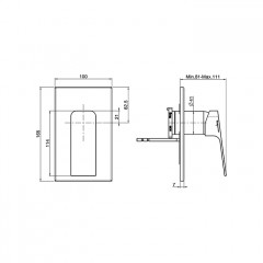FIMA|Carlo Frattini Fit Смеситель для душа, на 1 источник, встраиваемый (внешняя часть), цвет: белый матовый