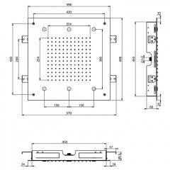 Fima Carlo Frattini Soffioni Верхний душ 50х50см., потолочный, цвет: чёрный матовый