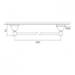FIMA|Carlo Frattini Style Полотенцедержатель 600 мм., цвет хром