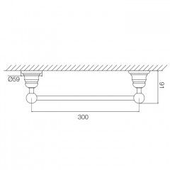 Fima Carlo Frattini Accessori Полотенцедержатель 30см., подвесной, цвет: золото