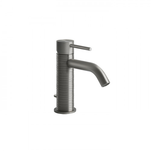 GESSI 316 Смеситель для раковины на 1 отверстие, с донным клапаном, излив 123мм, цвет: steel brushed