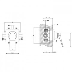 GESSI Rilievo Встраиваемый смеситель для душа на 1 источник (внешние части), цвет: хром