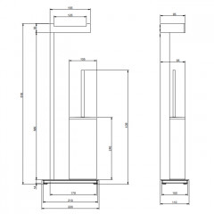 GESSI INVERSO ACCESSORIES Напольный держатель для туалетной бумаги и ершик, белый, цвет: Warm Bronze Br PVD