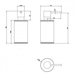 GESSI 316 Дозатор для жидкого мыла настольный, цвет: белый/brushed black metal pvd